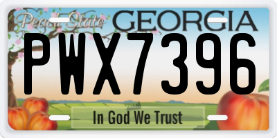 GA license plate PWX7396