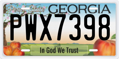 GA license plate PWX7398