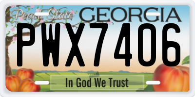 GA license plate PWX7406