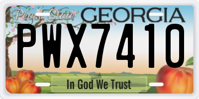 GA license plate PWX7410