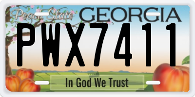 GA license plate PWX7411