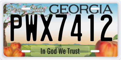 GA license plate PWX7412