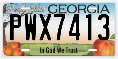 GA license plate PWX7413