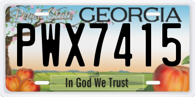 GA license plate PWX7415