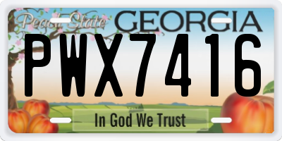GA license plate PWX7416
