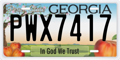 GA license plate PWX7417