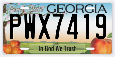 GA license plate PWX7419