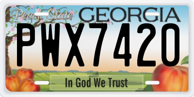 GA license plate PWX7420