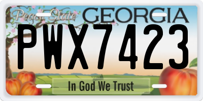 GA license plate PWX7423