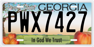 GA license plate PWX7427