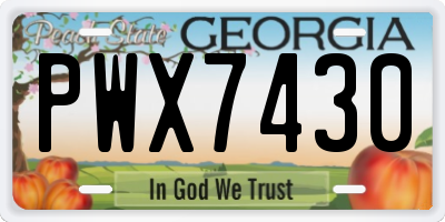 GA license plate PWX7430