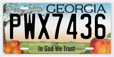 GA license plate PWX7436