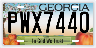 GA license plate PWX7440