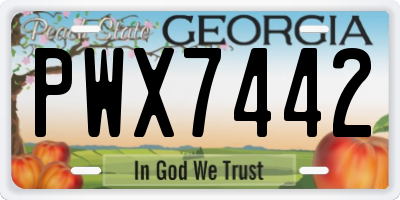 GA license plate PWX7442