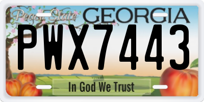 GA license plate PWX7443