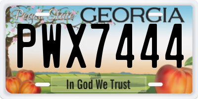 GA license plate PWX7444