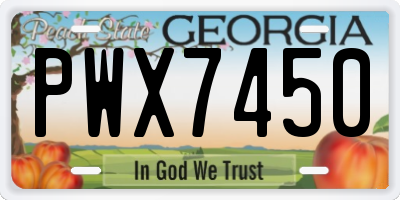 GA license plate PWX7450