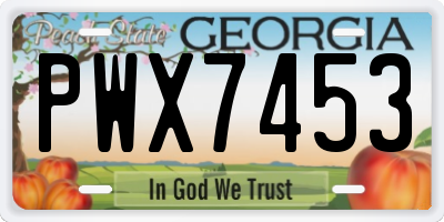 GA license plate PWX7453