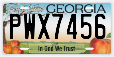 GA license plate PWX7456