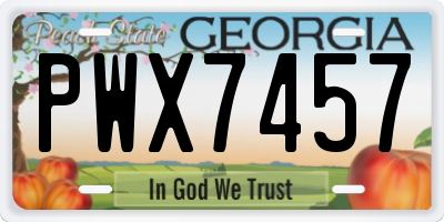 GA license plate PWX7457