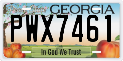 GA license plate PWX7461