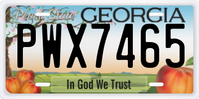 GA license plate PWX7465