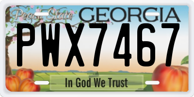 GA license plate PWX7467