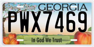 GA license plate PWX7469