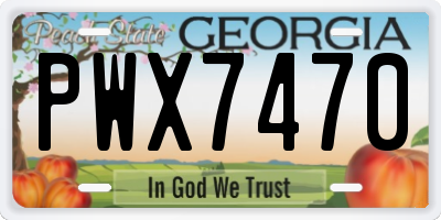 GA license plate PWX7470