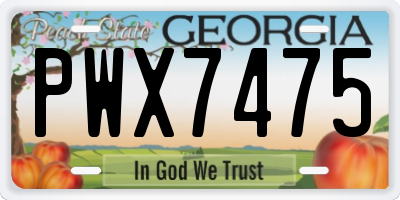 GA license plate PWX7475