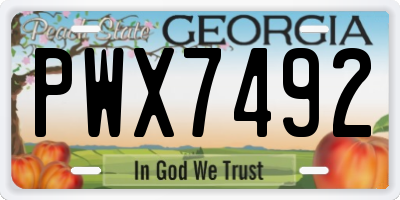 GA license plate PWX7492