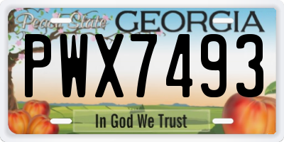 GA license plate PWX7493