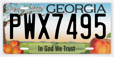 GA license plate PWX7495