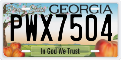 GA license plate PWX7504