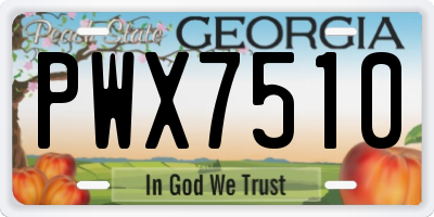 GA license plate PWX7510