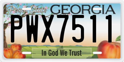 GA license plate PWX7511