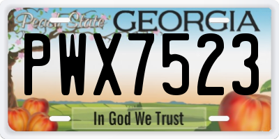 GA license plate PWX7523
