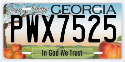GA license plate PWX7525