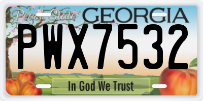 GA license plate PWX7532