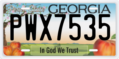 GA license plate PWX7535