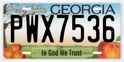 GA license plate PWX7536