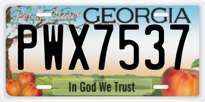 GA license plate PWX7537