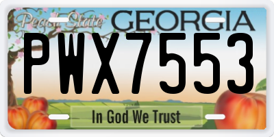 GA license plate PWX7553