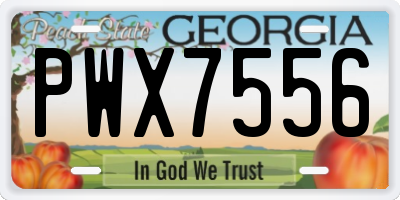 GA license plate PWX7556