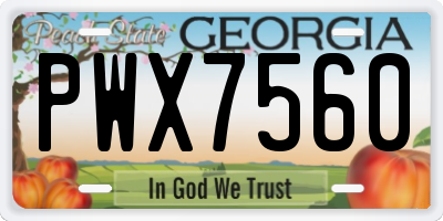 GA license plate PWX7560