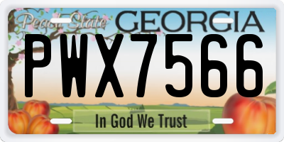 GA license plate PWX7566