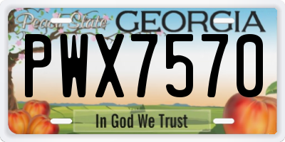 GA license plate PWX7570