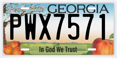 GA license plate PWX7571