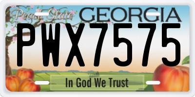 GA license plate PWX7575