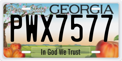 GA license plate PWX7577
